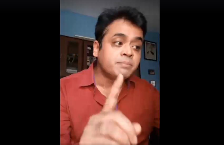 पत्रकार अभिसार शर्मा की इस तस्वीर का इस्तेमाल वायरल वीडियो से किया गया है।