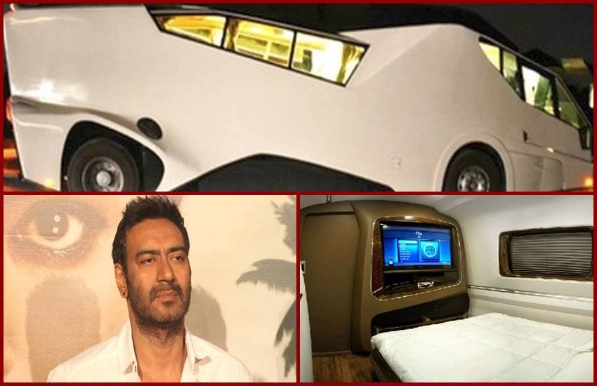 ajay devgn, ajay devgan vanity van, ajay devgan vanity van pics, ajay devgn vanity van price, ajay devgn vanity van luxury, design of ajay devgn vanity van, ajay devgn vanity van images, gym in vanity van