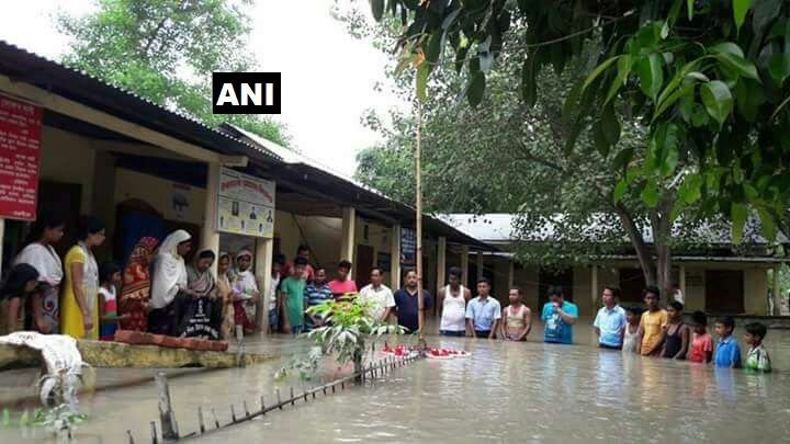 "Independence Day 2017,15th August,Independence Day, Flag in Flood, Flood,