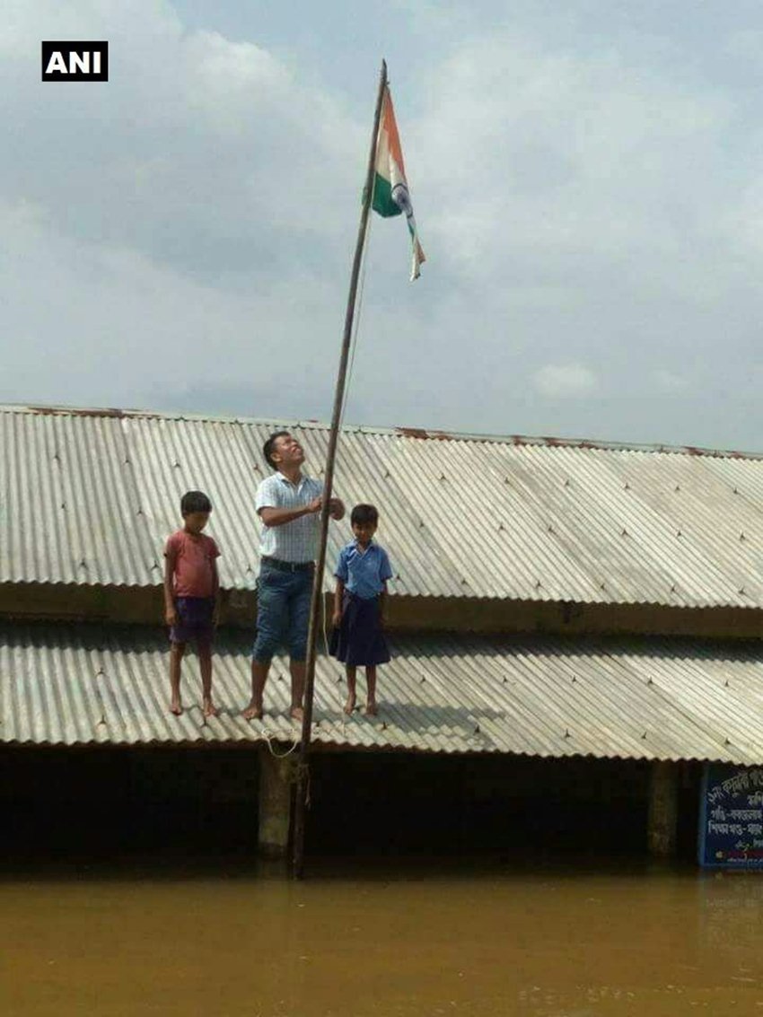 "Independence Day 2017,15th August,Independence Day, Flag in Flood, Flood,