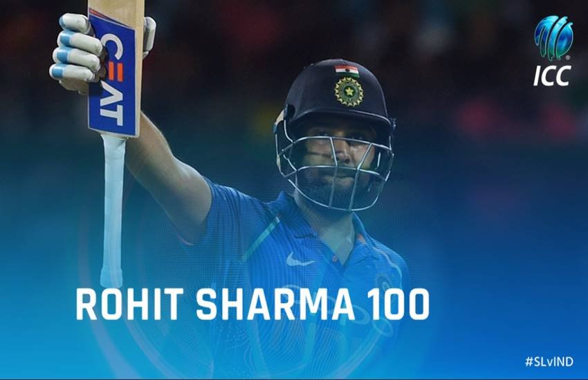 रोहित शर्मा ने 88 गेंदों पर 11 चौकों और 3 छक्कों की मदद से शानदार 104 रन बनाए।