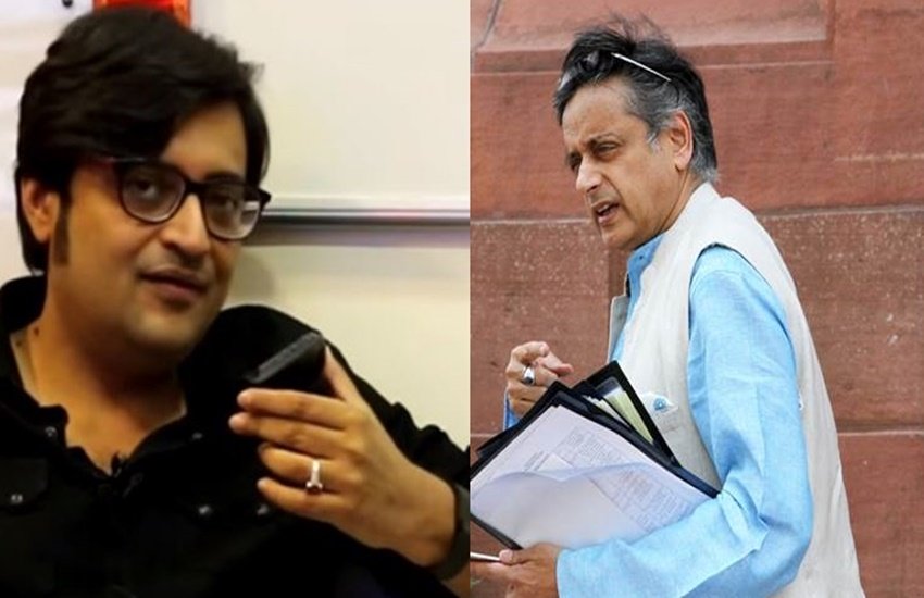 दिव्या ने लिखा शशि थरूर पर हमला करते रिपब्लिक के गुंडे। 