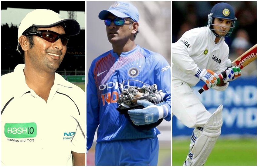 पूर्व सलामी बल्लेबाज सदगोपन रमेश और सौरव गांगुली। बीच में हैं महेंद्र सिंह धोनी। 