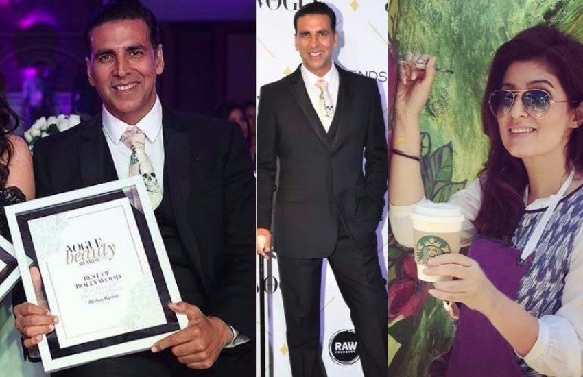 Akshay Kumar, Akshay Kumar Beautiful Man of the Decade award, Akshay Kumar award received by karisma kapoor, akshay speech wife twinkle khanna, speech written by twinkle khanna, Beautiful Man of the Decade,Akshay Kumar received award, karisma kapoor, twinkle khanna, bollywood updates in hindi, bollywood news,bollywood news, bollywood updates,