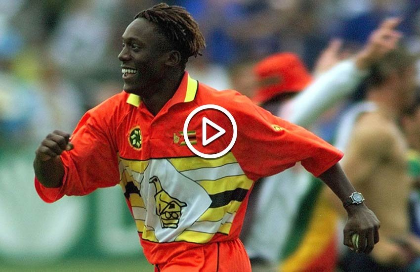 video, henry olonga takes 3 wickets in an over, india vs zimbabwe, 1999 world cup, henry olonga, wickets in an over, india,zimbabwe