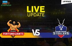 प्रो कबड्डी 2017, गुजरात फॉर्च्यून जायंट्स vs हरियाणा स्टीलर्स: HAR ने 42-36 से जीता मैच