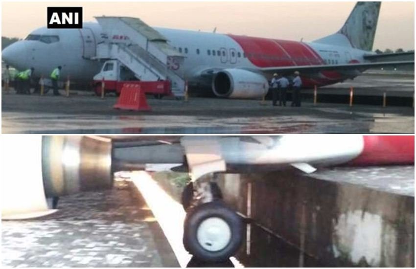 टला बड़ा हादसा, बारिश की वजह से टैक्सीवे पर फिसला एयर इंडिया एक्सप्रेस का विमान
