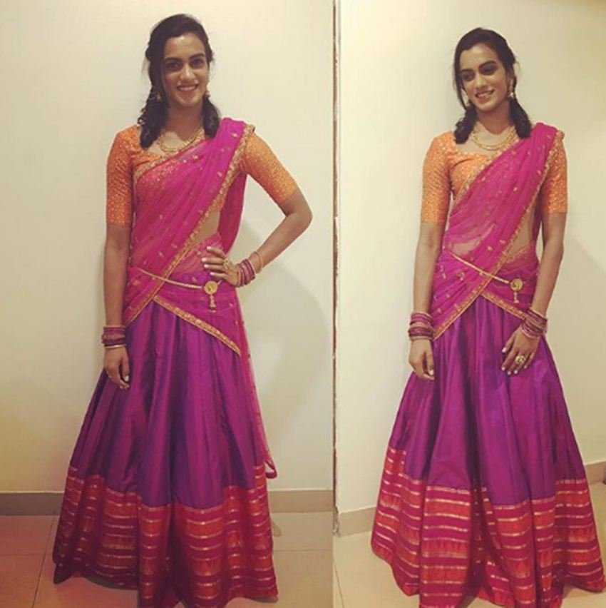 pv sindhu, pv sindhu korea, korean open super series, sindhu korean super series, sindhu vs okuhara, badminton news, sports news, PV Sindhu glamorous, glamorous look of pv sindhu, pv sindhu traditional look