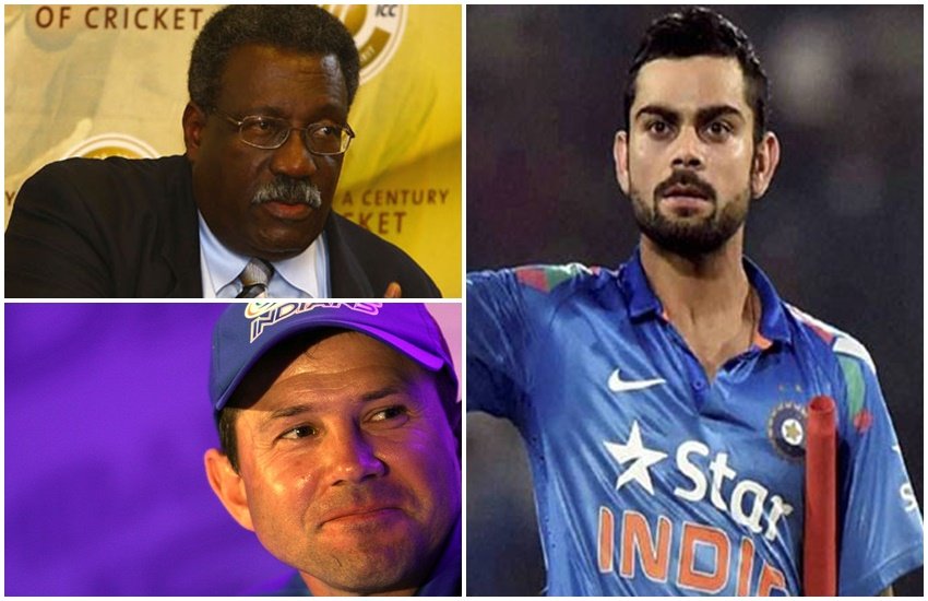 वेस्टइंडीज के पूर्व कप्तान क्लाइव लॉयड, अॉस्ट्रेलिया के पूर्व कप्तान रिकी पॉन्टिंग और विराट कोहली। 