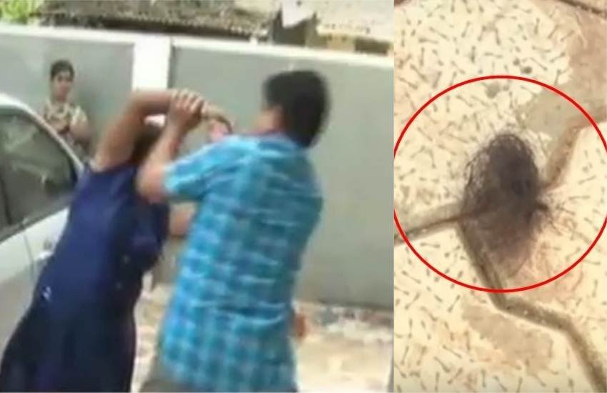 महिला अपने पति की शिकायत करने थाने पहुंची थी। मामला पुलिस तक पहुंचता उससे पहले ही वे झगड़ने लगे। 