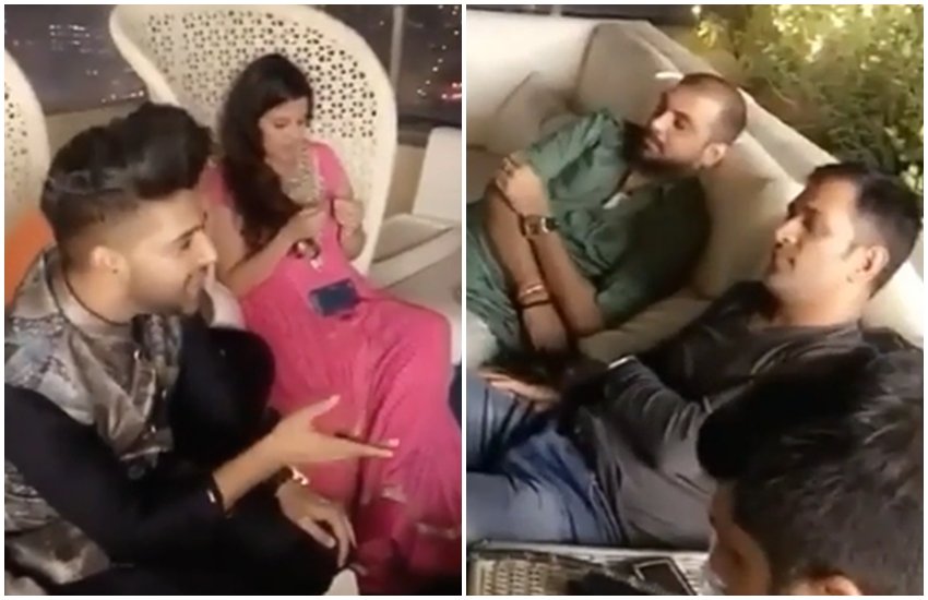 भारतीय क्रिकेट टीम के धाकड़ बल्लेबाज महेंद्र सिंह धोनी, उनकी पत्नी साक्षी धोनी और पंजाबी पॉप सिंगर गुरु रंधावा (फोटो सोर्स- सोशल)