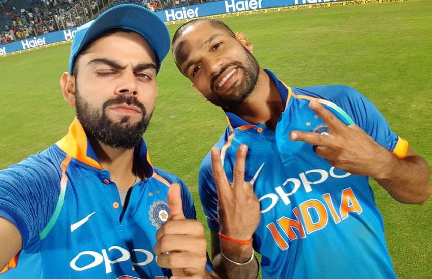 Virat kohli, Virat kohli Selfie, Shikhar Dhawan