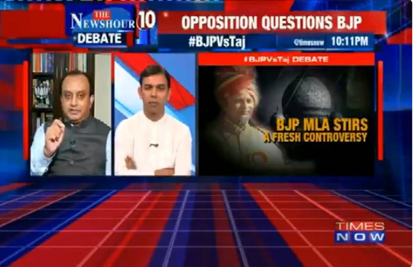 सुधांशु त्रिवेदी टीवी बहस में अपना पक्ष रखते हुए।