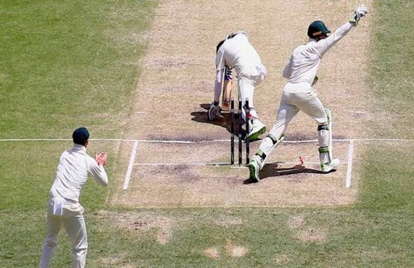 Cricket - Ashes test match - Australia v England - GABBA Ground, Brisbane, Australia, November 26, 2017. England's Moeen Ali is stumped by Australia's wicketkeeper Tim Paine during the fourth day of the first Ashes cricket test match. REUTERS/David Gray
