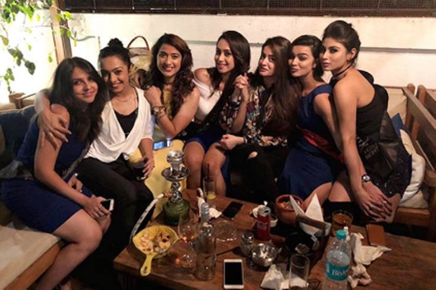 Aashka Goradia, Aashka Goradia Going to be a Bride, Aashka Goradia bechtler party, Aashka Goradia pictures, Aashka Goradia bechtler party, Aashka Goradia enjoying with Mouni Roy, Mahhi Vij and Adaa Khan, Mouni Roy in aashka bechtler party