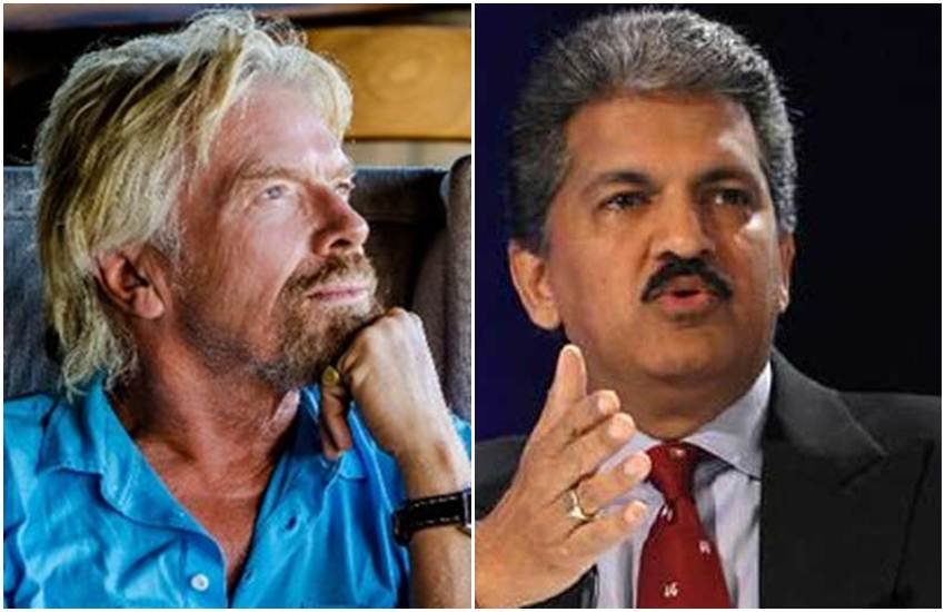 आनंद महिंद्रा और रिचर्ड ब्रैनसन (फोटो सोर्स- ट्विटर/@richardbranson/PTI)