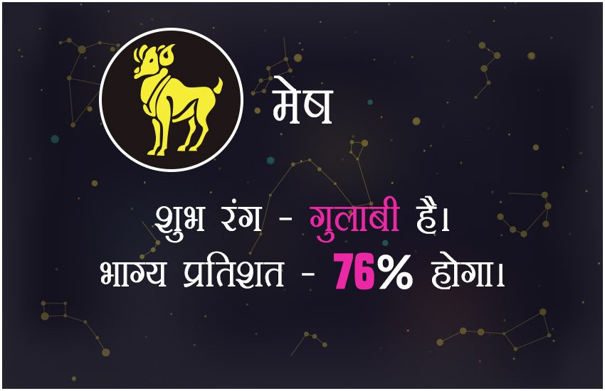 शुभ रंग गुलाबी है। भाग्य प्रतिशत 76 % होगा।