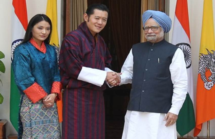 Bhutan King Jigme Khesar Namgyel Wangchuck, queen Jetsun Pema Wangchuck, manmohan singh