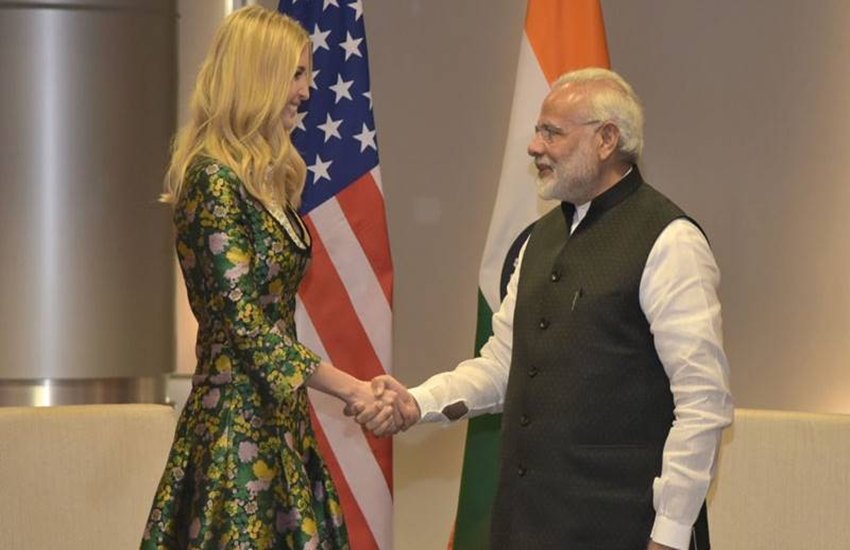 इवांका ट्रंप और प्रधानमंत्री नरेंद्र मोदी