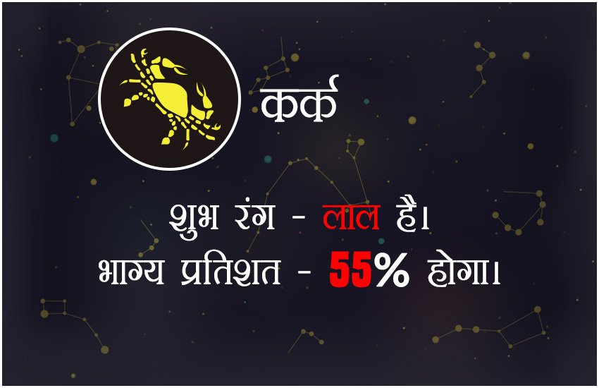शुभ रंग लाल होगा। भाग्य प्रतिशत 55 % होगा।