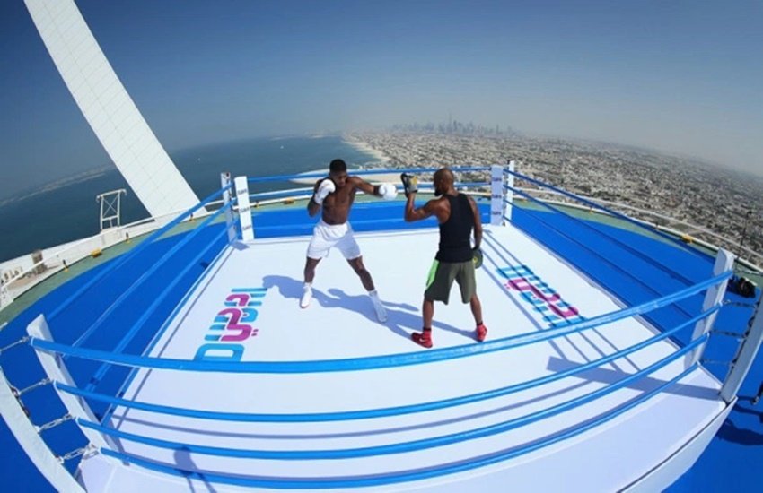anthony joshua, boxer anthony joshua, anthony joshua pictures, boxing heavyweight champion Anthony Joshua, anthony joshua dubai training, anthony joshua burj arab training, boxing news, Sebastian Eubank, boxer Sebastian Eubank, boxer Chris Eubank, David Coulthard, Formula 1 driver David Coulthard, Roger Federer, Andre Agassi, jansatta