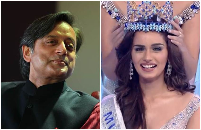 कांग्रेस के वरिष्ठ नेता शशि थरूर ने मिस वर्ल्ड 2017 बनी मानुषी छिल्लर के नाम का मजाक बनाया (फोटो सोर्स- एक्सप्रेस/फेसबुक)