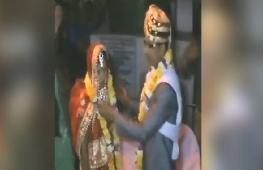 Bride and groom, Bride and groom in police station