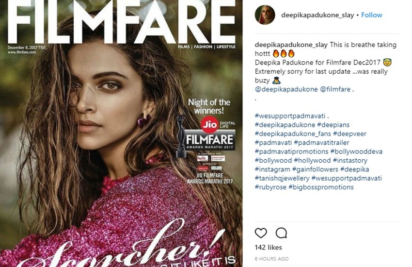 Deepika Padukone, gorgeous deepika padukone, actress Deepika Padukone, Bollywood Actress Deepika Padukone, Deepika Padukone Photo, Deepika Padukone Photoshoot, Filmfare Magazine, Padmavati, Padmavati Controversy, deepika bold photoshoot, jansatta