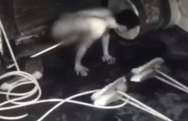 getting dirt on his clothes thief strips naked before sneaking
