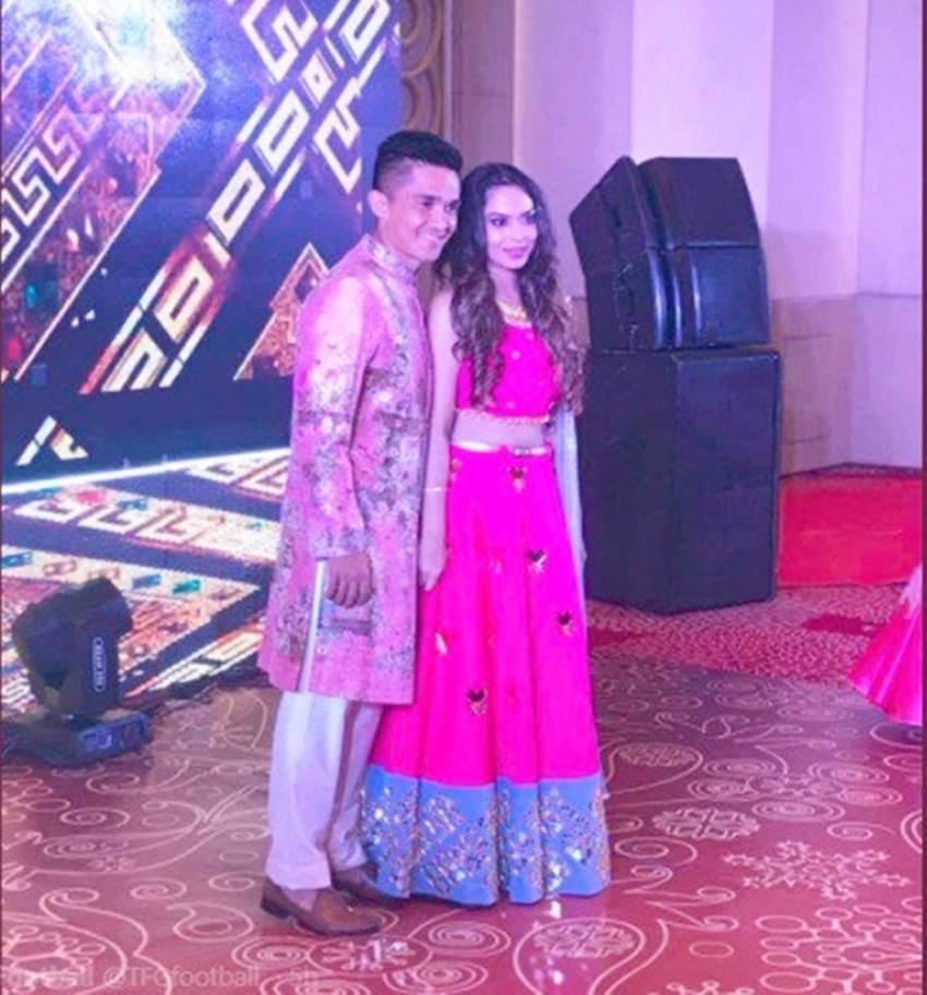 sunil chhetri photos, sunil chhetri wedding photos, sunil chhetri sonam bhattacharya photos, chhetri sonam wedding photos