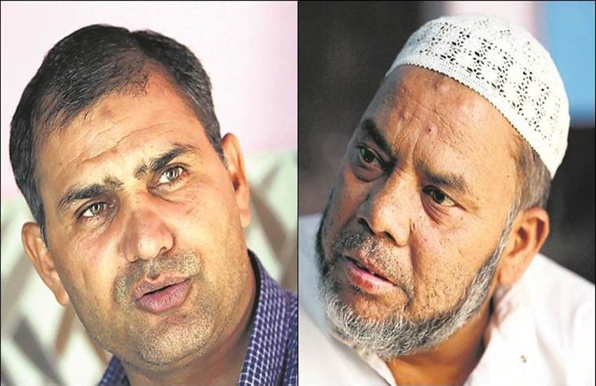 सरपंच निशार अहमद (लेफ्ट) और जुनैद के पिता जलालुद्दीन (राइट)। (Photo: IE)