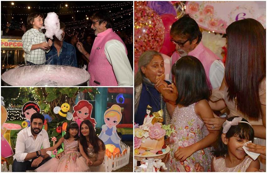 aaradhya bachchan, aaradhya bachchan birthday cake, jaya bachchan, aaradhya bachchan birthday party, aishwarya rai bachchan, shah rukh khan, abram, abhishek bachchan, aaradhya bachchan birthday party inside photos, amitabh bachchan
