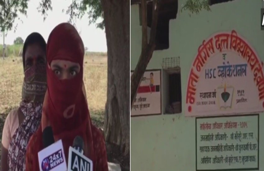 रेप पीड़ित छात्रा और उसे निकालने वाला स्कूल। (फोटो- ANI)