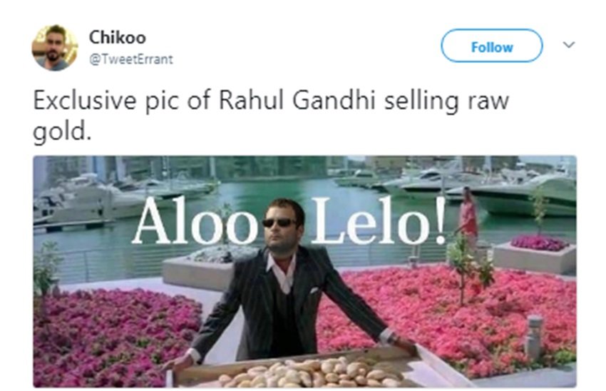टि्वटर पर ‘लॉन्च’ हुई आलू को सोना बनाने की मशीन, उड़ाया राहुल गांधी का मजाक
