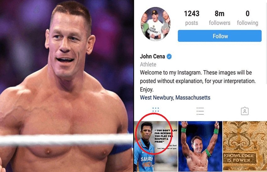 जॉन सीना का इंस्टाग्राम प्रोफाइल।