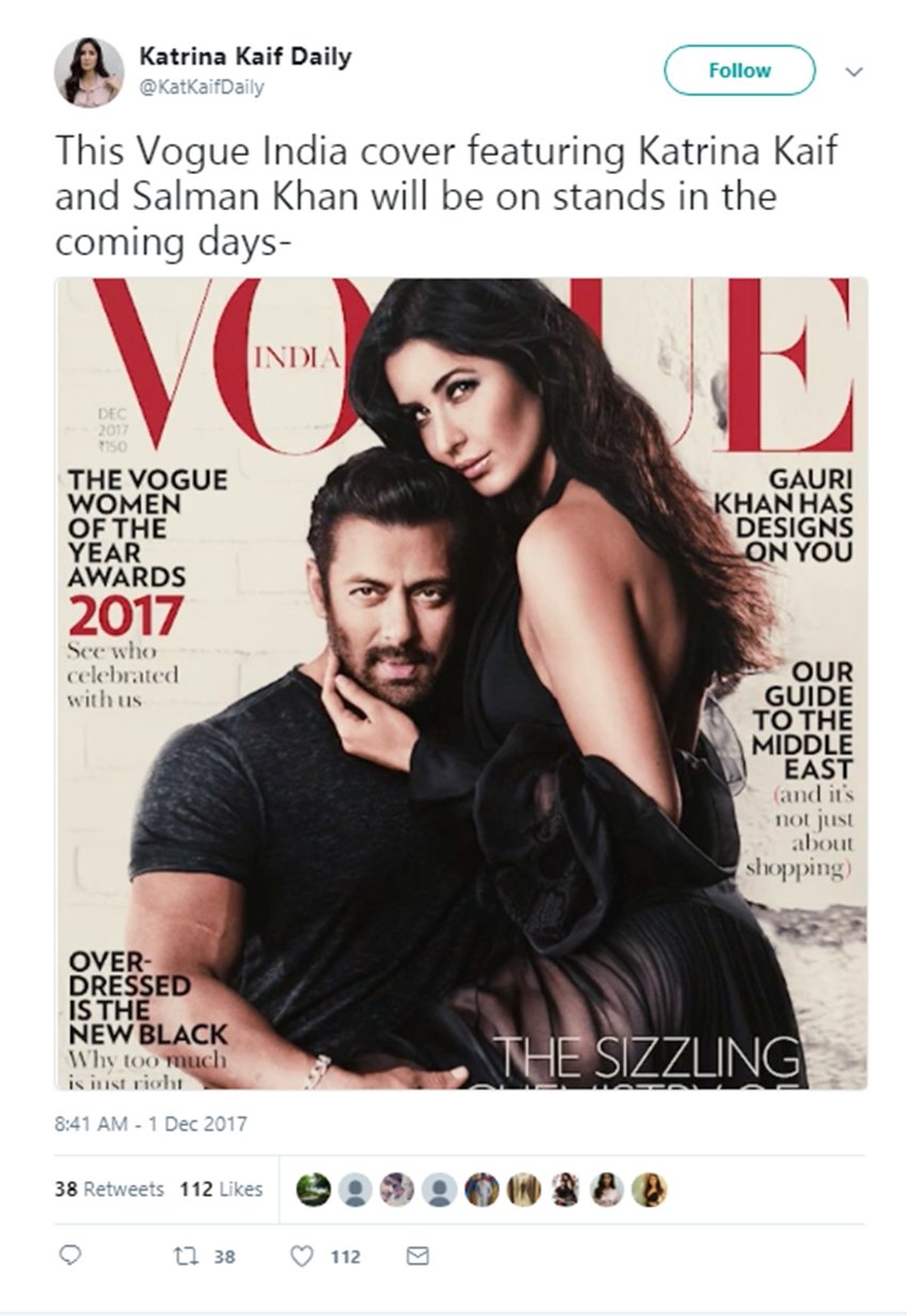 Tiger Zinda Hai Star, Katrina Kaif, Salman KhanSwag Se Swagat, Tiger Zinda Hai, Tiger Zinda Hai Star, Tiger Zinda Hai Cast, Tiger Zinda Hai star Katrina Kaif, Tiger Zinda Hai star Salman Khan, salman and katrina magazine photoshoot, salman photoshoot for vouge, see pics of salman and katrina, bollywood news, television news