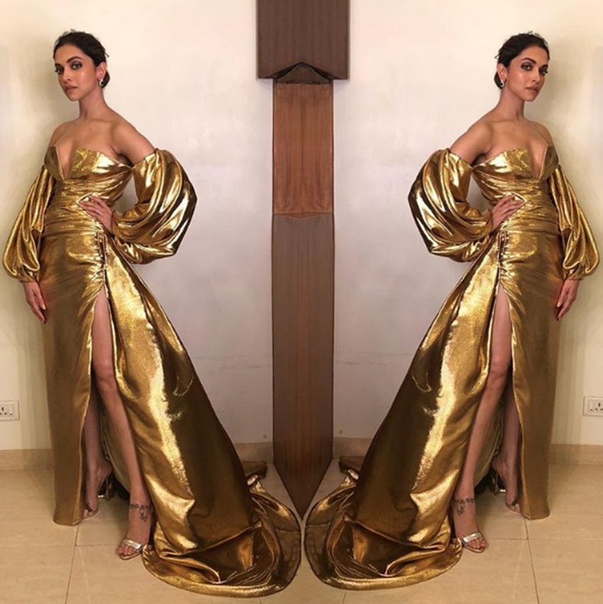 Deepika Padukone, Lux Golden Rose Awards, Monisha Jaising, Shaleena Nathanim, Padmavati, Golden Dress, Deepika Outfit, Deepika Trolled, Instagram