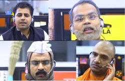 जब कॉल सेंटर में ग्राहकों की समस्या सुलझाने लगे केजरीवाल-मोदी-शशि थरूर, हंसने को मजबूर कर देगा VIDEO