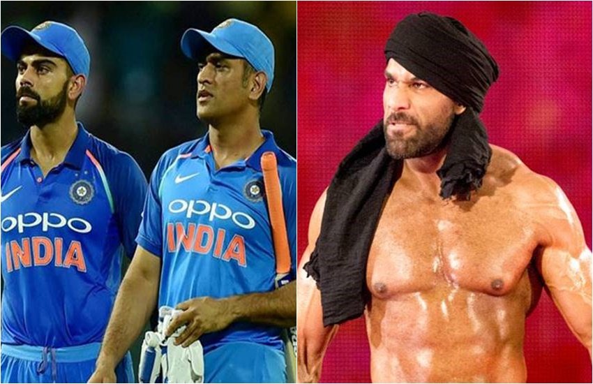 विराट कोहली, महेंद्र सिंह और जिंदर महल। विराट कोहली, महेंद्र सिंह और जिंदर महल।