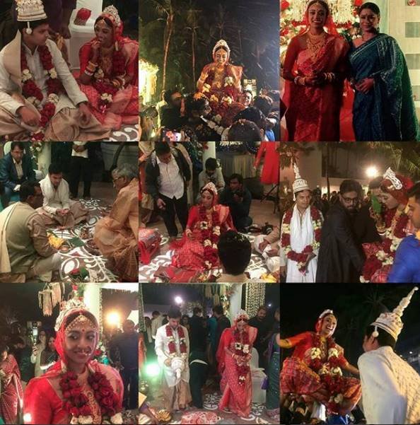 पाओली ने सोमवार को कोलकाता में अपने बॉयफ्रेंड अर्जुन को वरमाला पहनाई। इस हफ्ते के अंत में अर्जुन के होमटॉउन गुवाहाटी में रिसेप्शन दिया जाएगा।
