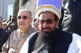 Palestinian envoy to Pakistan, Waleed Abu Ali, Hafiz Saeed, JuD chief Hafiz Saeed, 26/11 mastermind Hafiz Saeed, Waleed Abu Ali shres stages with Hafiz Saeed, India Palestine, Difa-e-Pakista, Hindi news, News in Hindi, Jansatta