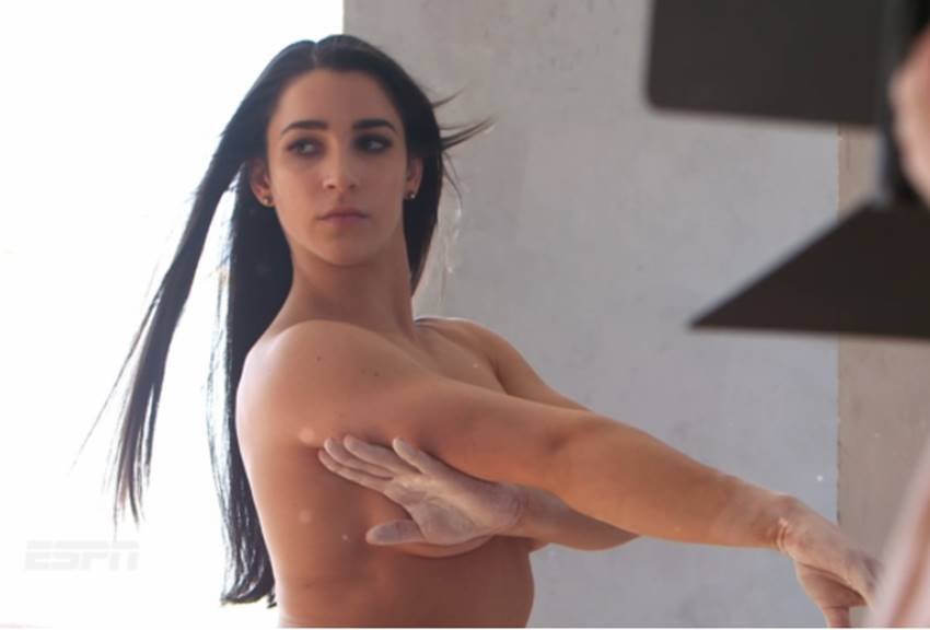 poses naked in stunning