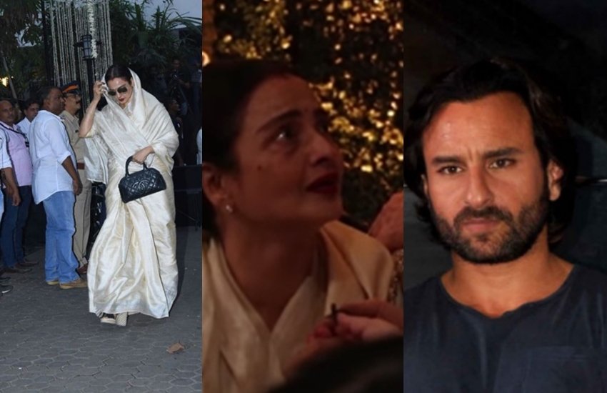 saif ali khan, shashi kapoor saif ali khan, Rekha crashed on Shashi Kapoor, Rekha, Shashi Kapoor prayer meet, Hema Malini, Fareeda Jalal, Jeetendra Kapoor, Prem Chopra, Rekha were in the pray, entertainment news, Rekha crashed on Shashi Kapoor, Rekha, Shashi Kapoor prayer meet, Hema Malini, Fareeda Jalal, Jeetendra Kapoor, Prem Chopra, Rekha were in the pray, bollywood news