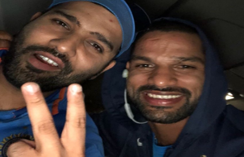 रोहित शर्मा के साथ शिखर धवन।