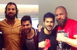 jinder mahal, triple h, varun dhawan, wwe Jinder Mahal, Triple H, Varun Dhawan, WWE, Video Of Varun Dhawan, Varun With WWE Stars, WWE Stars, Triple H, jinder mahal, King of Kings, Triple H, and Modern Day Maharaja, Jinder Mahal, see pictures, entertainment news, bollywood news