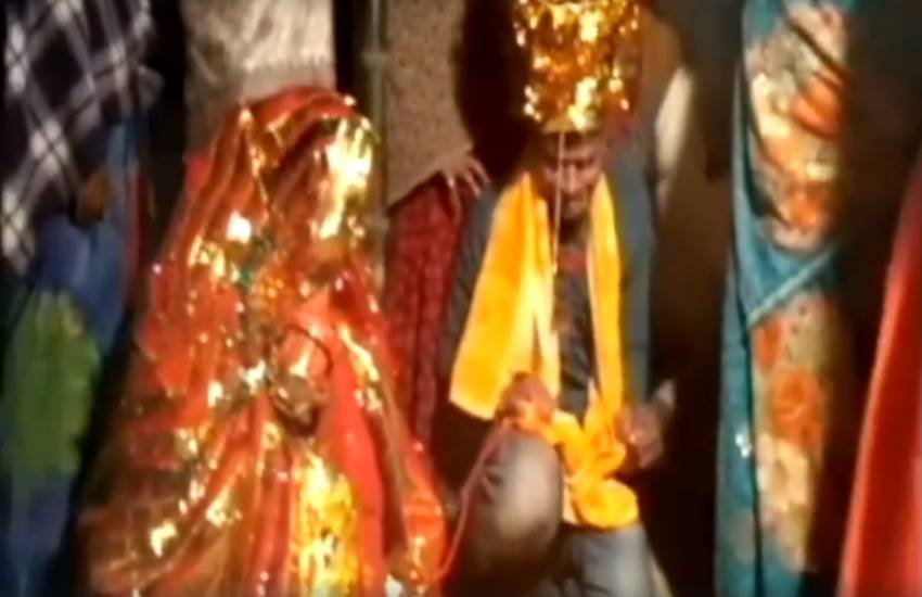 तस्वीर वायरल वीडियो का स्क्रीनशॉट है।