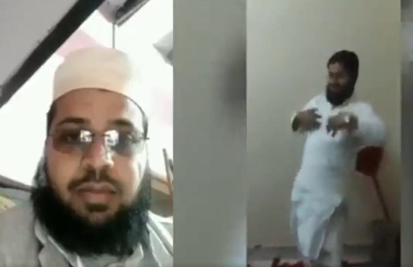 तस्वीर वायरल हो रहे वीडियो का स्क्रीनशॉट है। तस्वीर वायरल हो रहे वीडियो का स्क्रीनशॉट है।