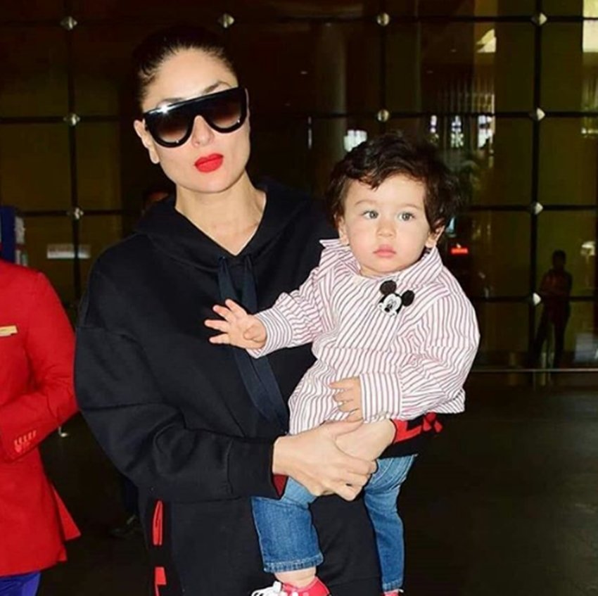 Taimur Ali Khan, Kareena Kapoor Khan, PHOTOS of Taimur Ali Khan, Taimur Ali Khan is back from switzerland vacation, Taimur Ali Khan seen with Mom, Taimur Ali Khan with Kareena Kapoor Khan, Taimur Ali Khan in mickey mouse shirt, entertainment news, bollywood news, television news in hindi, entertainment news
