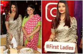 Aishwarya Rai Bachahan, Aishwarya Rai Bachahan conversation with Minister Maneka Gandhi, Maneka Gandhi with Aishwarya Rai Bachahan, Women and Child Development Minister Maneka Gandhi, Aishwarya Rai in New Delhi, Aishwarya Rai in First Ladies event, Aishwarya Rai conversation with Minister for Women and Child Development, Aishwarya Rai with Maneka Gandhi Aishwarya Rai in New Delhi, television news, bollywood news, entertainment news , bollywood news