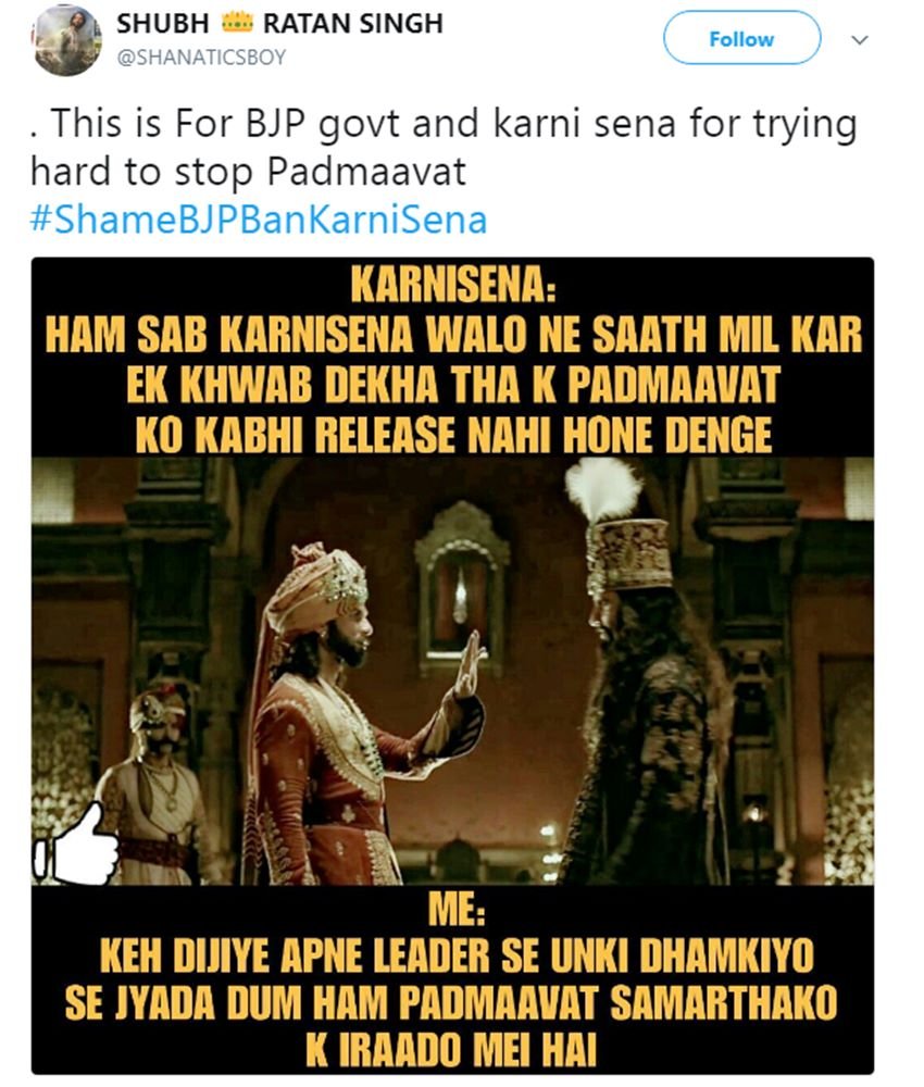 सोशल मस्ती: सुप्रीम कोर्ट ने बरकरार रखा ‘पद्मावत’ रिलीज का फैसला, ट्विटर पर यूं उड़ रही करणी सेना की खिल्ली!